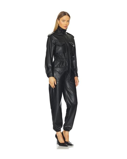 Norma Kamali Black Turtleneck Cargo Jumpsuit