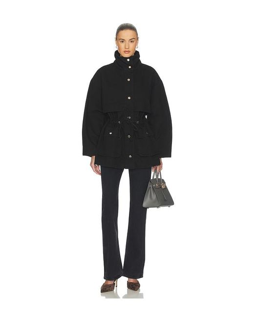 Helsa Black Garment Washed Utility Jacket