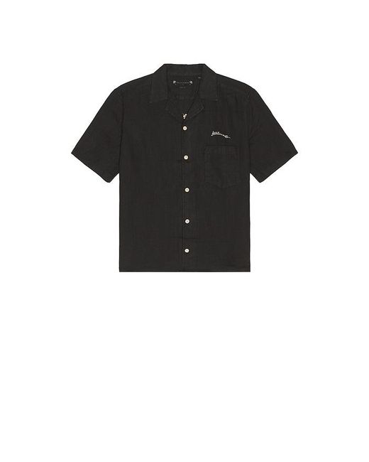 AllSaints Black Wilder Short Sleeve Shirt for men