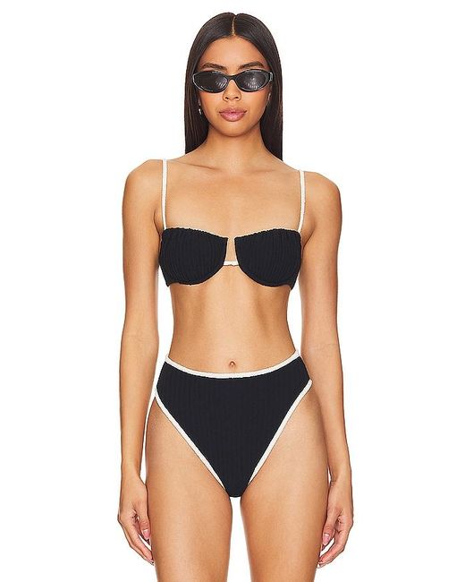 Montce Black X Olivia Culpo Petal Bikini Top