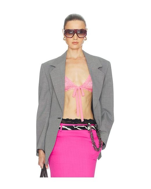 The Attico Pink Cinched Blazer