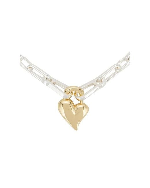Jenny Bird White Padlock Heart Pendant Necklace
