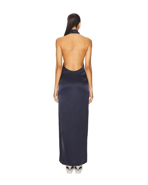 SNDY'S Blue X Revolve Halter Maxi Dress