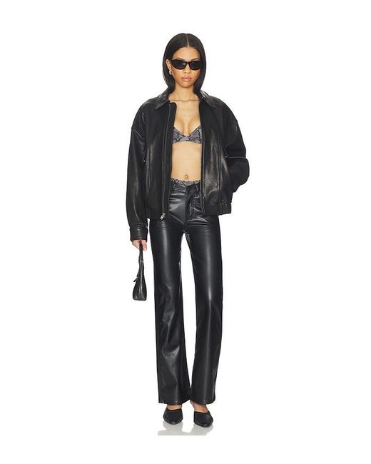DIESEL Black Plain Leather Pant