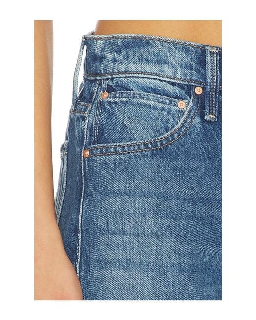Mother Blue The Dodger Button Flood Jeans