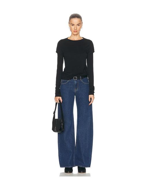 GRLFRND Blue Rory Short Rise Baggy