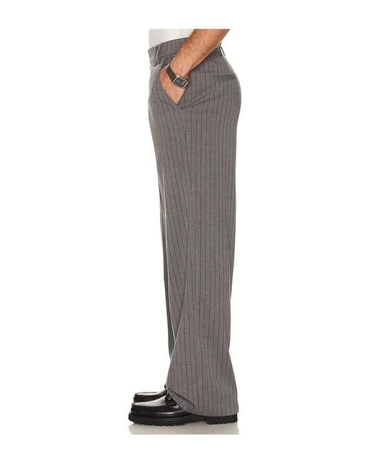 KROST Gray Herringbone Pleated Trousers for men
