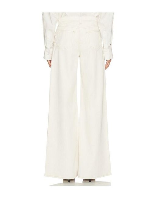 L'Agence White Beau High Rise T-Seam Wide Leg Jean
