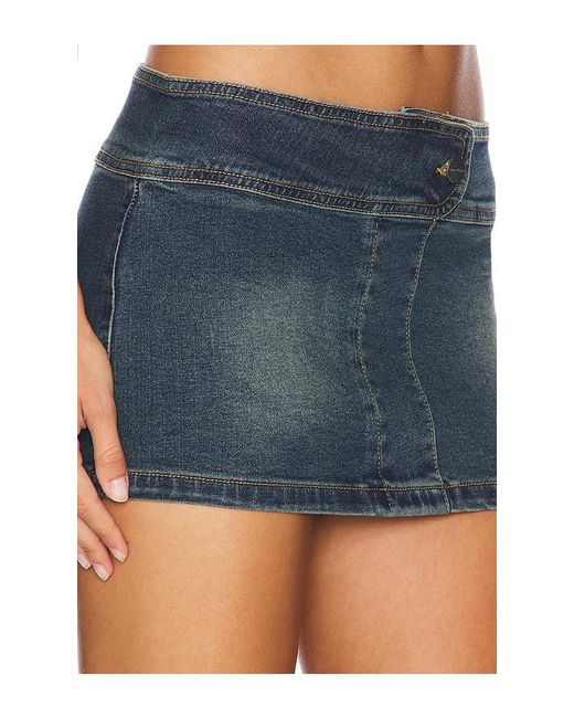 superdown Blue Liberty Micro Mini Skirt
