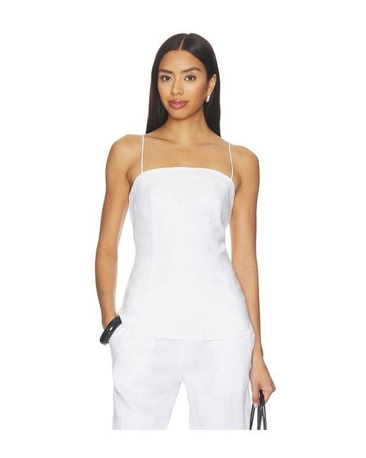 AEXAE White Linen Strap Top