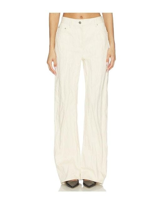 Helmut Lang White Crushed Relaxed Bootcut Pant