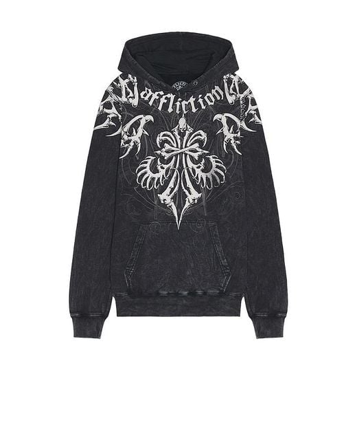 Affliction Black Skeleton Hoodie for men