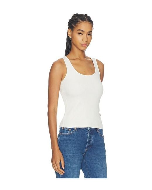 L'Agence Blue Adira Scoop Neck Tank
