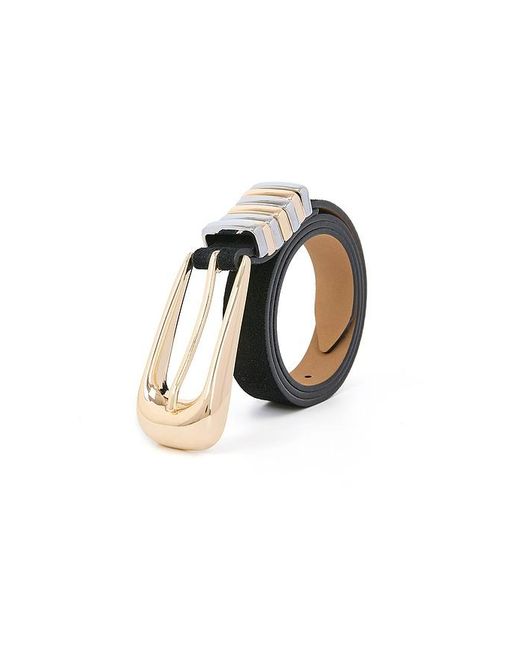 Ettika Black Metal Core Suede Belt