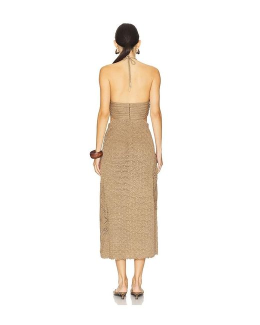 AMUR White Clara Knit Midi Dress