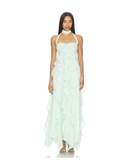 Show Me Your Mumu White Gemma Ruffle Maxi Dress