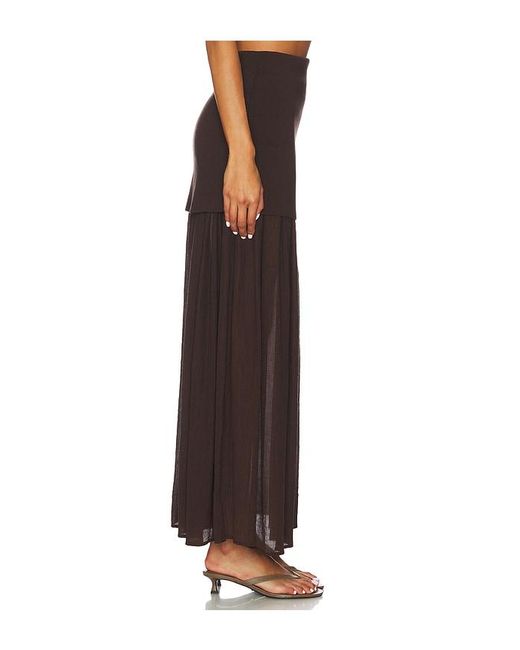 Line & Dot Brown Rhone Mix-Media Skirt