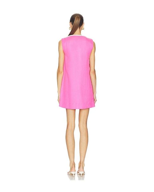 Adriana Degreas Pink Bi-Color Deep-V Mini Dress