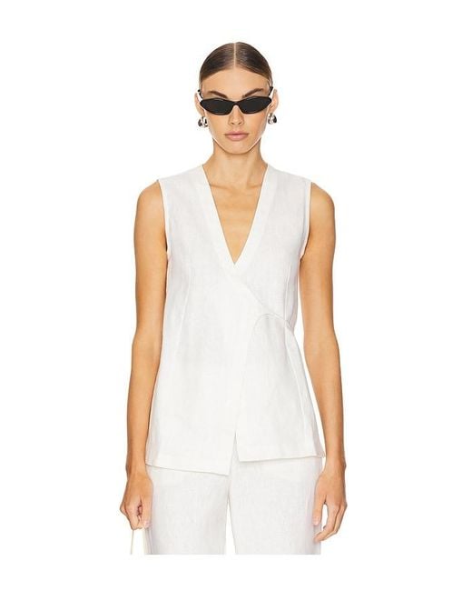 Faithfull The Brand White Lulea Wrap Vest