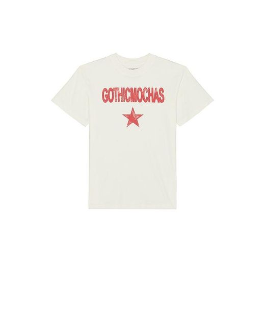 Gothicmochas White Rockstar Tee for men