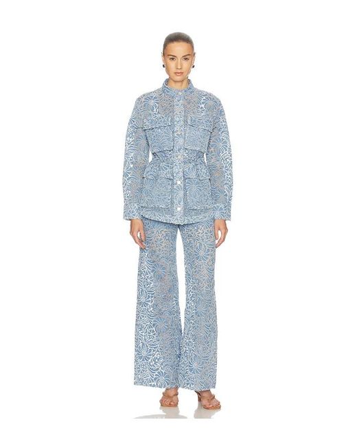 Veronica Beard Blue Lane Jacket W/ Burnout Floral