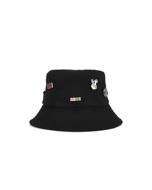 Happy Caps Black Pin Bucket Hat for men