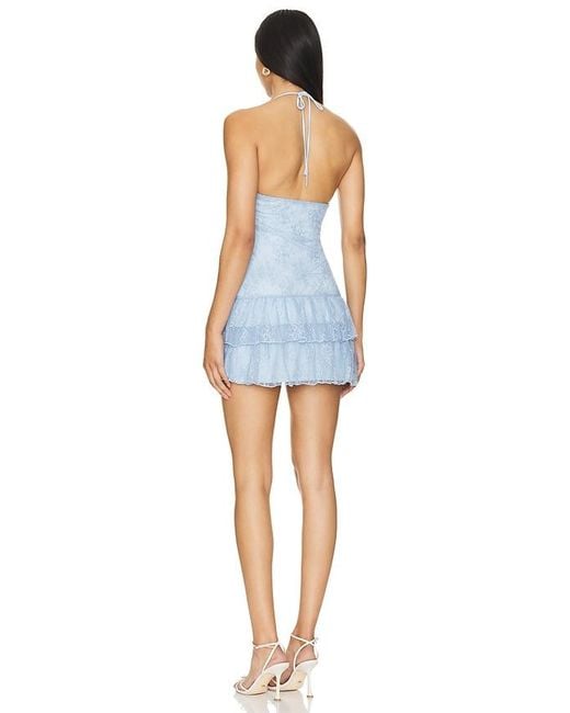 MORE TO COME Blue Elsie Halter Mini Dress