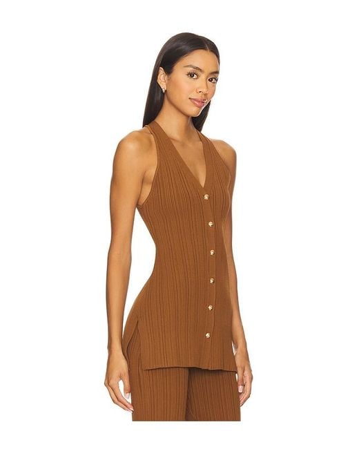 Veronica Beard Brown Dax Knit Vest