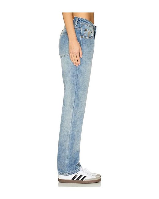 One Teaspoon Blue Truckers Mid Waist Straight Leg Jeans
