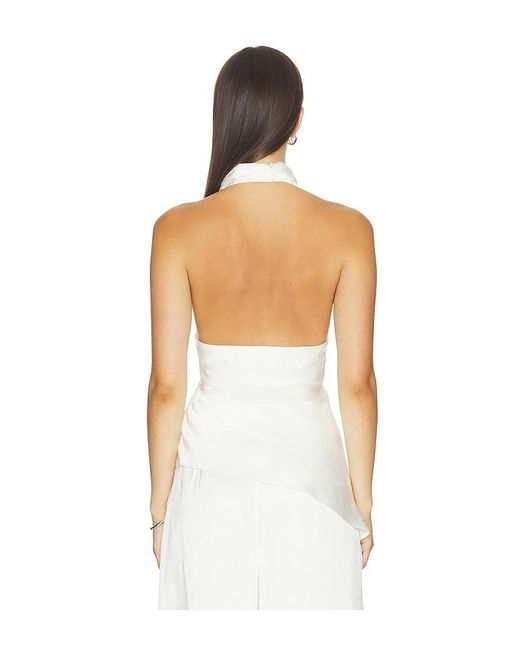 Sans Faff White Aegean Cowl Top