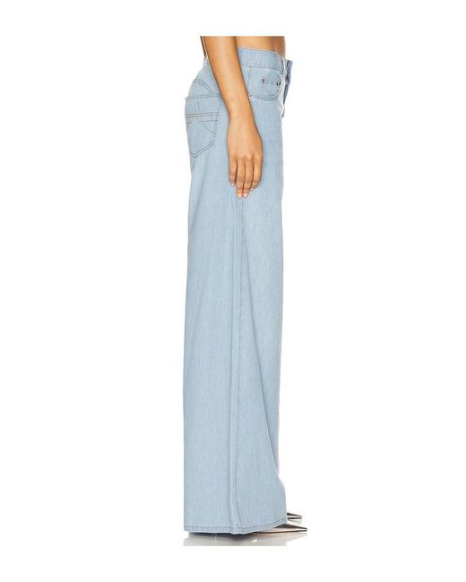 Area Blue Crystal Rosette Wide Leg Jeans