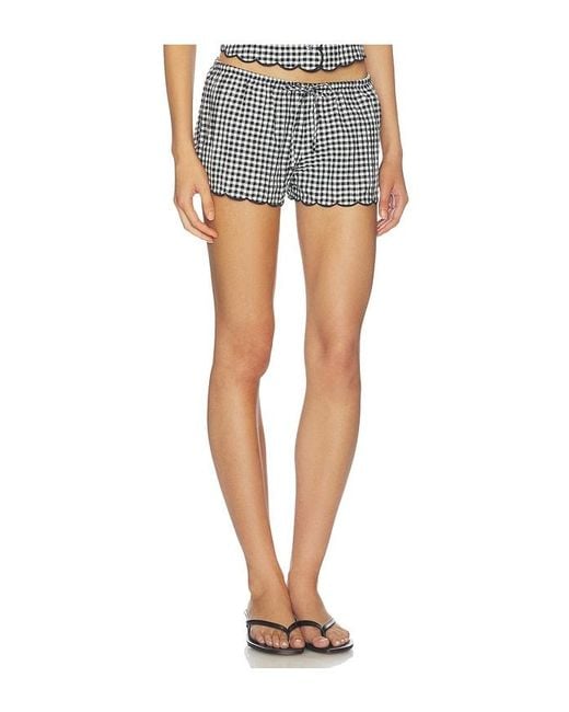 Montce Blue Scalloped Low Rise Drawstring Short