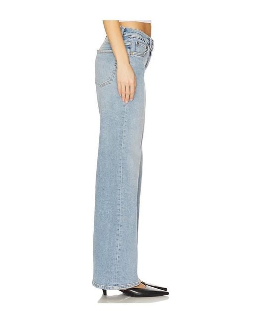 Re/done Blue Mid Rise Wide Leg Jeans