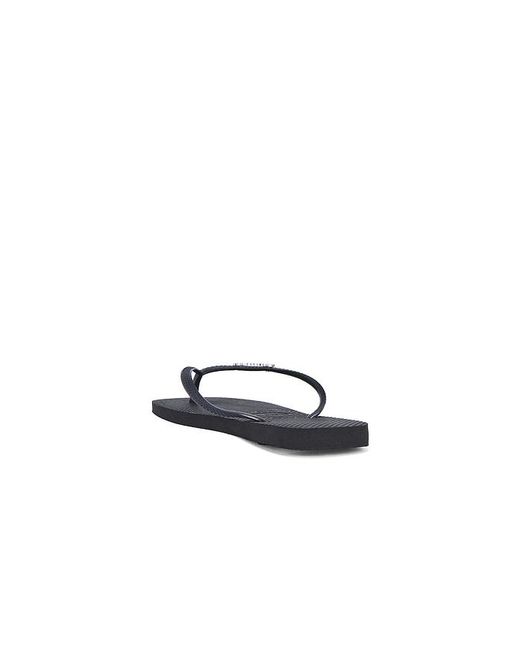 Havaianas Black Slim Square Logo Sandal