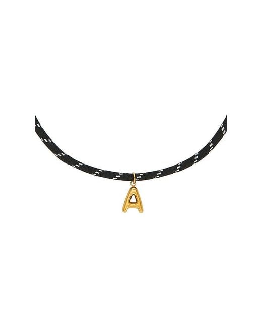 petit moments Black Bubble Initial Paracord Necklace