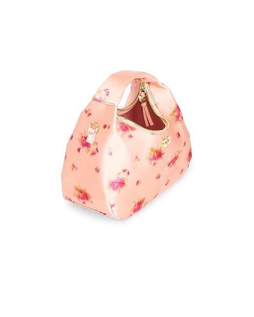 Ganni Pink Hobo Mini Printed Satin Bag