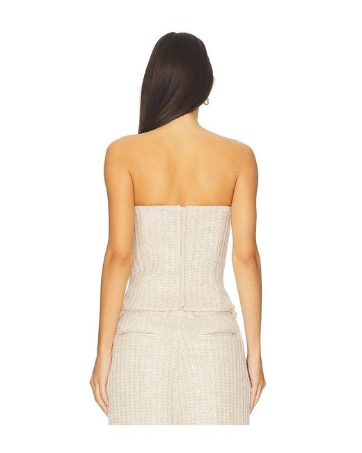 GIUSEPPE DI MORABITO Natural Rosette Strapless Top