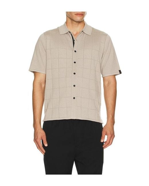 Rag & Bone Natural Window Pane Dalton Knitted Shirt for men