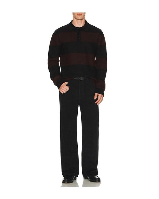 NN07 Black Rugby Polo for men