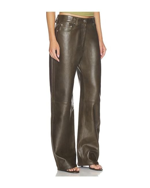 Helmut Lang Gray Leather Bootcut Pant