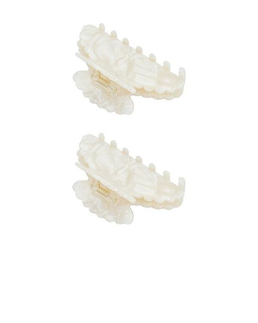 Loeffler Randall White Yuri Pearl Resin Hair Clip