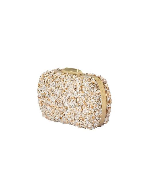 Olga Berg Natural Savannah Pebble Clutch