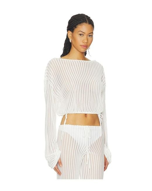 Solid & Striped White The Athena Top