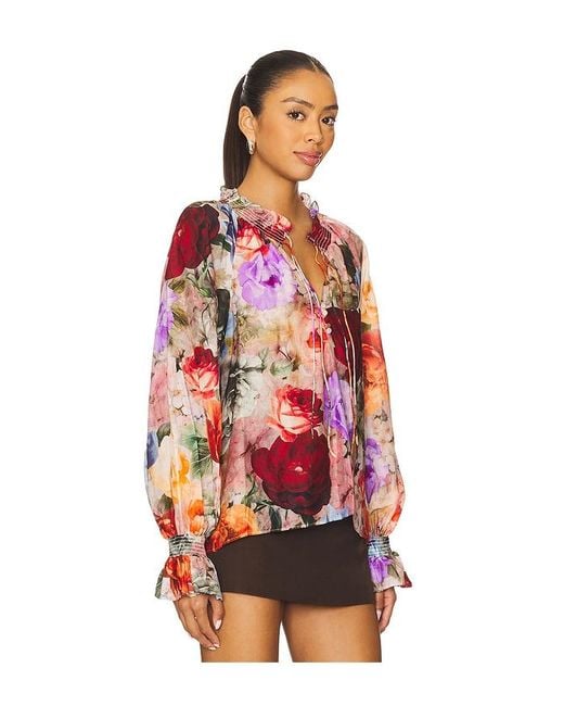 Alice + Olivia Red Kurzarm-Oberteil Norah