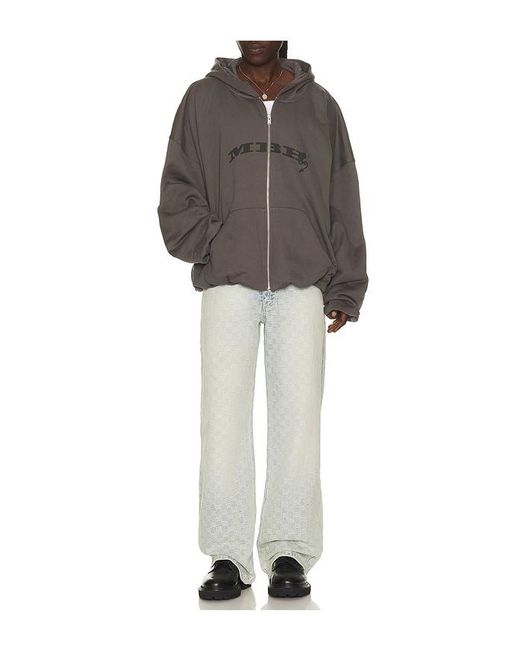 M I S B H V White Monogram Ocean Washed Jeans for men