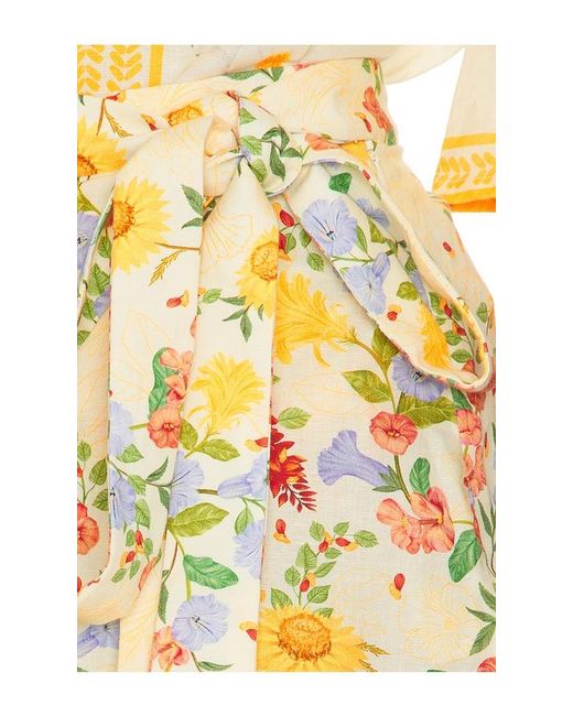 VERANDAH Yellow Mini Wrap Skirt