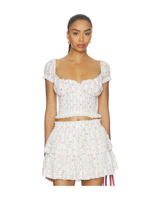 LoveShackFancy White Daini Top