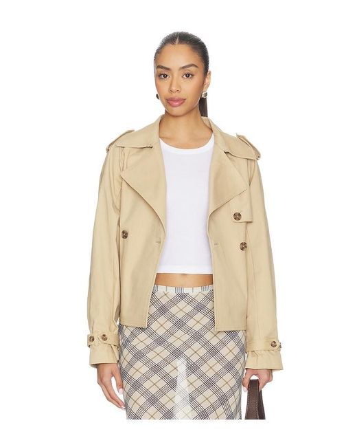 GOOD AMERICAN Natural Cropped Trench Jacket