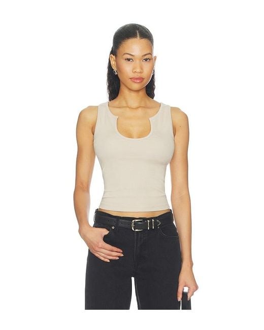 GRLFRND Gray Deep U-Neck Tank