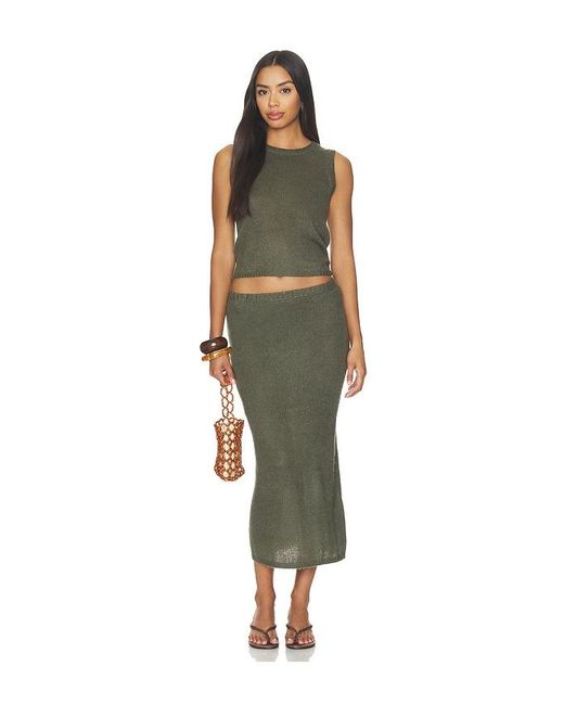 Bobi Green Blair Maxi Skirt